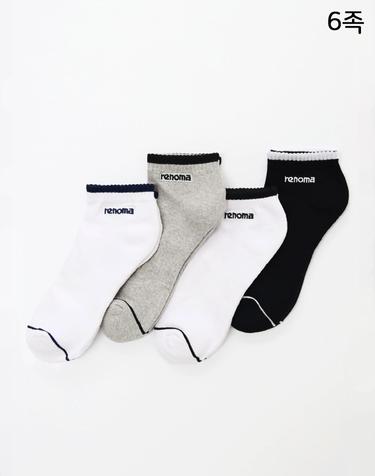 남성 스포츠 앞코 링글 스니커즈 양말 RM8509 6족