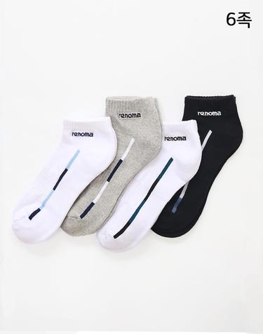 남성 스포츠 라인 스니커즈 양말 RM8505 6족