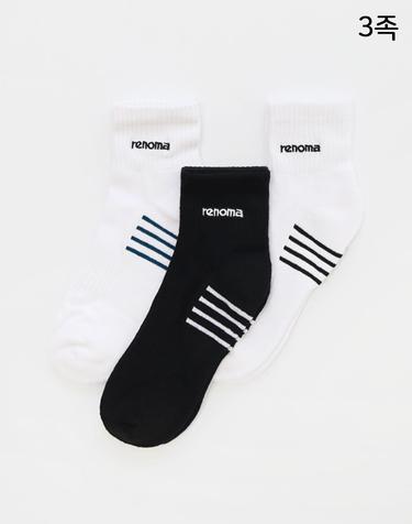 남성 스포츠 슬림 블록 단목 양말 RM8517 3족