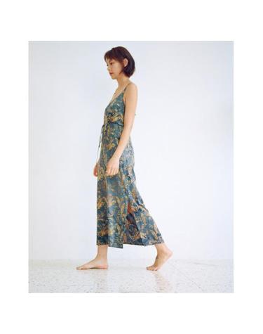 [Slip Dress] Banana Leaves - Gray