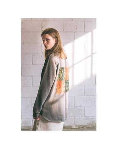 [Patchwork Sweatshirt] Khaki