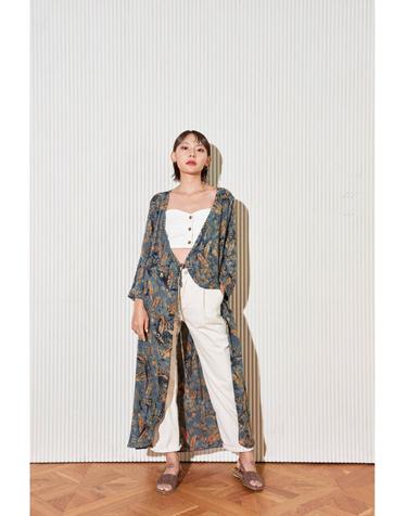 [Robe Dress] Banana Leaves - Gray
