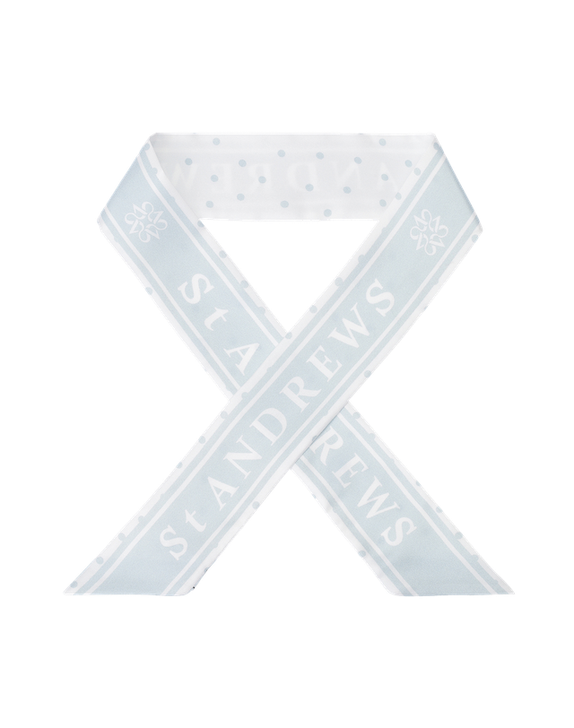세인트앤드류스 여성 로고 도트 리버서블 실크 트윌리 착용컷