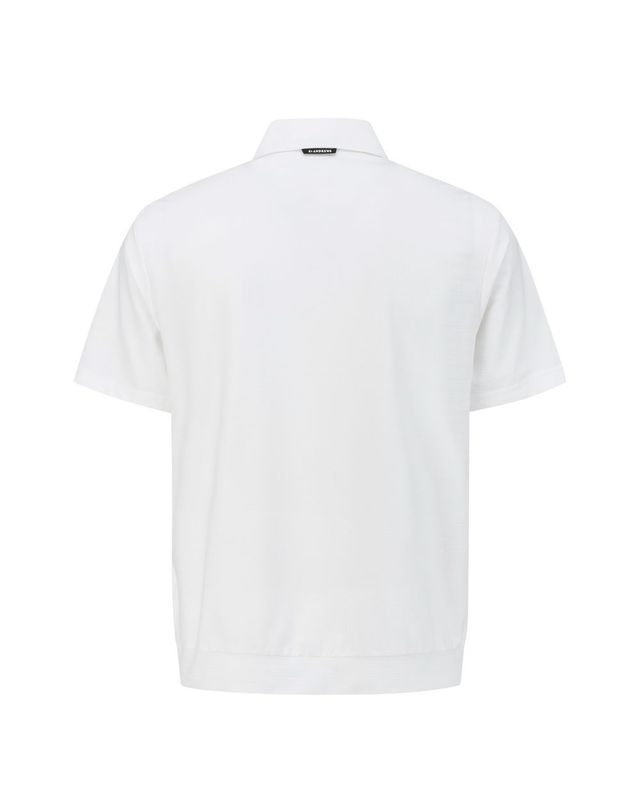 세인트앤드류스 남성 솔리드 로고 레터링 칼라 반팔 티셔츠 착용컷