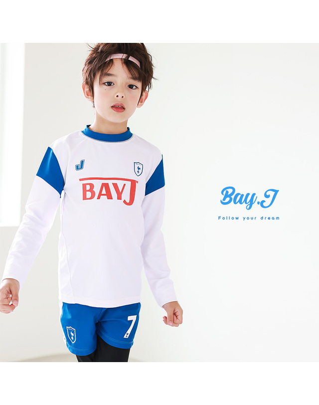 베이-비 BAY-J 주니어 미드필더 남아 래쉬가드 상의+반바지레깅스 세트 착용컷
