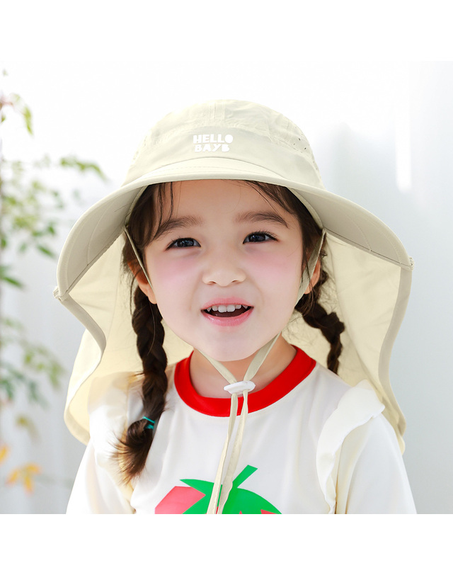 베이-비 BAYB 유아동 플랩캡 UV차단 넥커버 와이드 써니 플랩캡 착용컷
