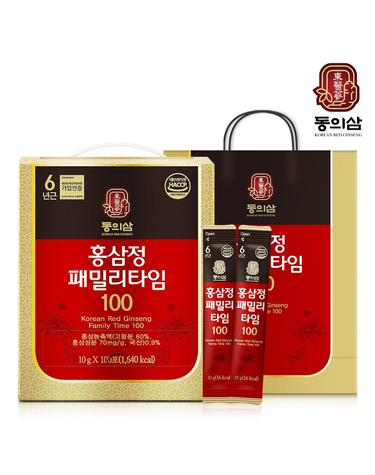 [동의삼] 홍삼정 패밀리타임 100 (10gx100포) + 쇼핑백 증정