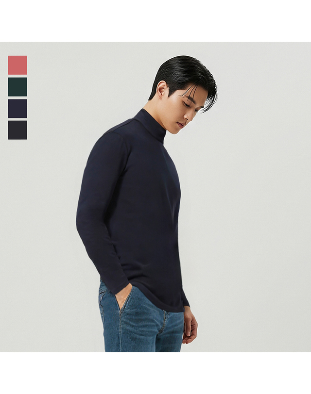 웨스트우드 웨스트우드 남성 히트커버 기모 반넥티셔츠_WO3MTTR401 착용컷