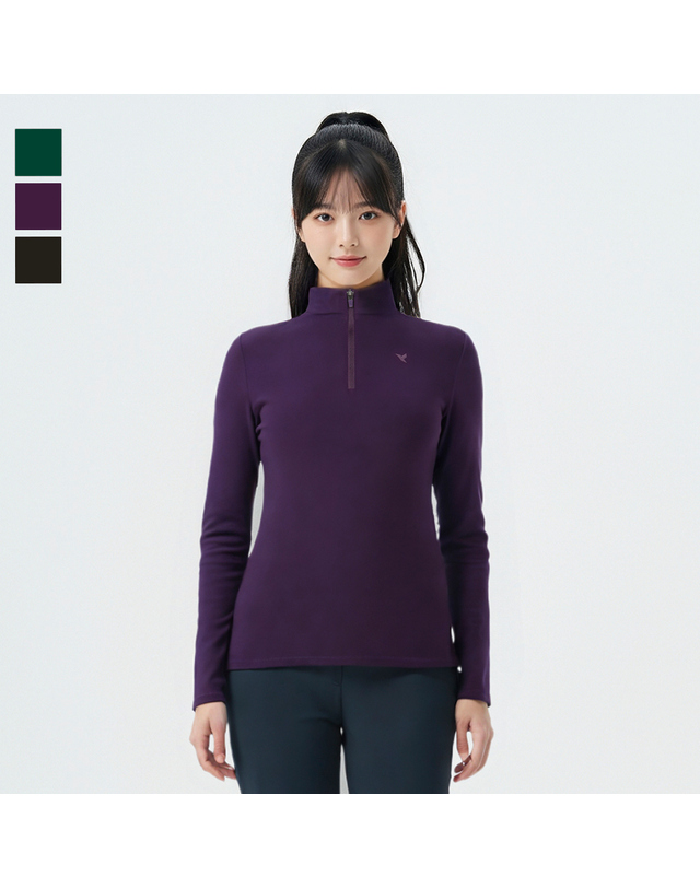 웨스트우드 웨스트우드 여성 엔트리 기모 집업티셔츠_WO4WTTS394 착용컷