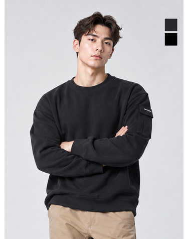 우드워크 남성 워크 우븐 하이브리드 맨투맨_WP3MCTR403
