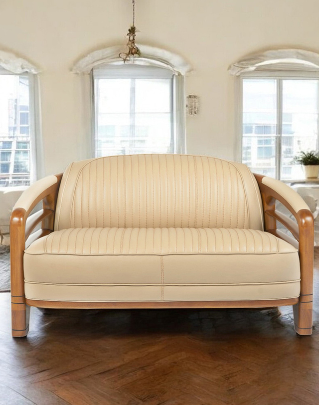 드비저리 프랑스 드비저리 리비에라 2인 소파 (크림) 블랙 착용컷