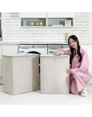올지 분리수납 빨래바구니 세탁바구니 대형 이동식 빨래통 냄새차단 2단 분리형 3단