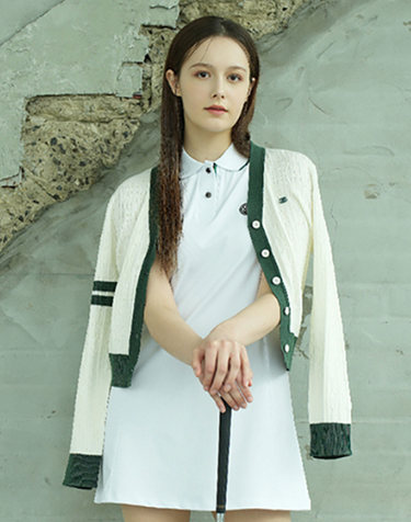 트리메르 STRIPE POINT CABLE KNIT CARDIGAN