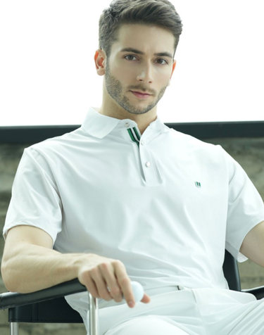 SIMPLE LOGO WAPEN SHORT SLEEVE POLO TEE F/L MAN WHITE