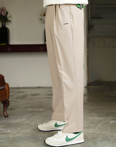 BASIC TWO TUCK PANTS BEIGE