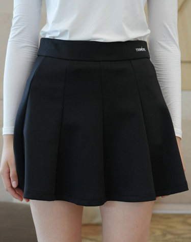 JERSEY FLARE SKIRT BLACK