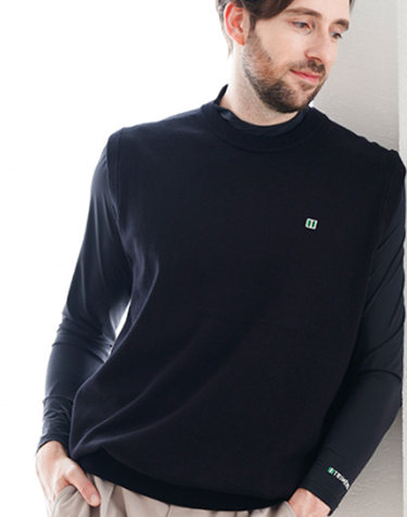 BASIC WAPPEN  KNIT VEST BLACK