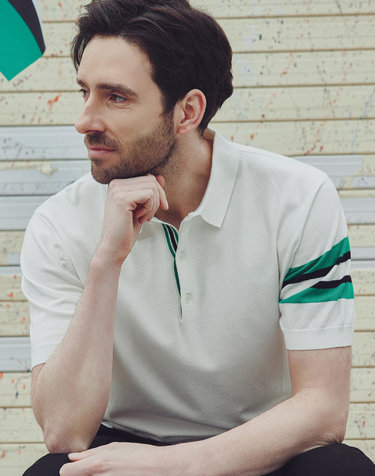 SIGNATURE LINE SHORT SLEEVE POLO KNIT MAN