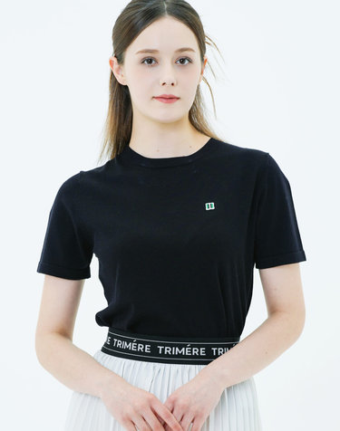 LOGO WAPEN SHORT SLEEVE ROUND KNIT WOMAN