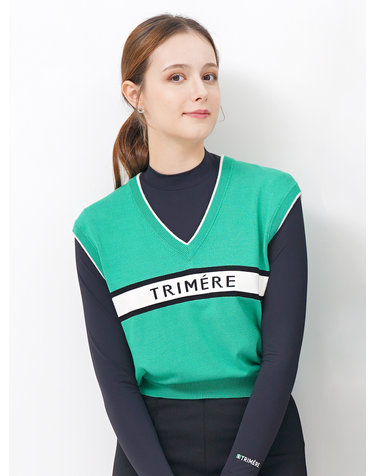 SPELL POINT KNIT VEST GREEN