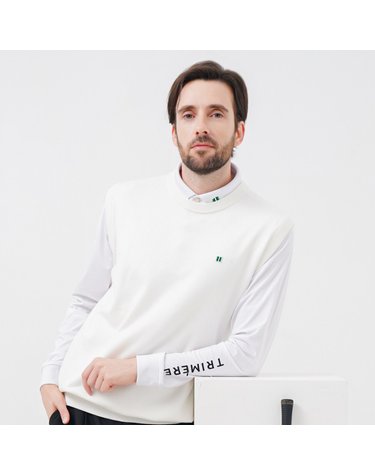 BASIC WAPPEN KNIT VEST WHITE