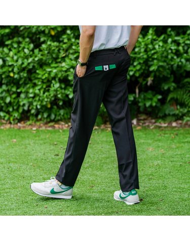 HIDDEN BANDING STRAIGHT FIT PANTS BLACK