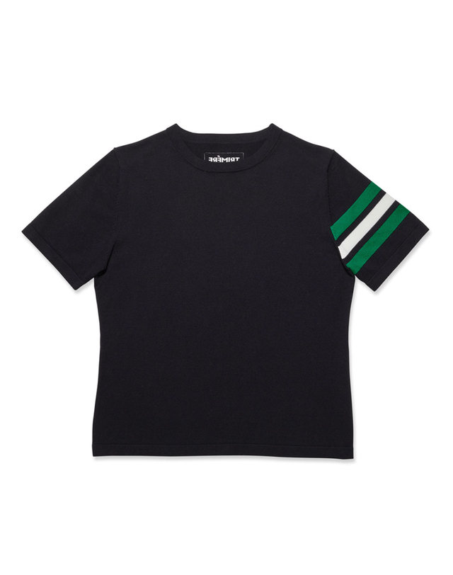 트리메르 SIGNATURE LINE SHORT SLEEVE ROUND KNIT MAN BLACK 착용컷
