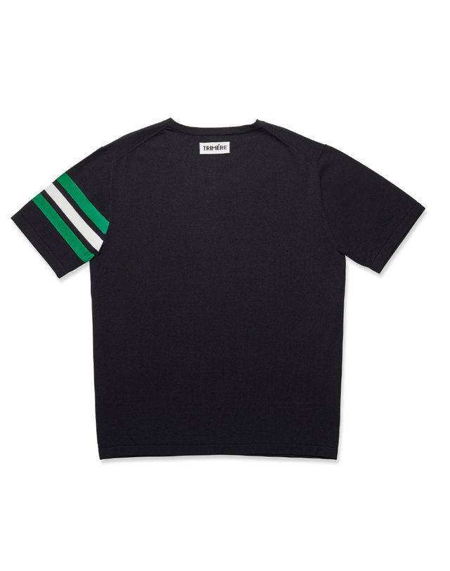 트리메르 SIGNATURE LINE SHORT SLEEVE ROUND KNIT MAN BLACK 착용컷