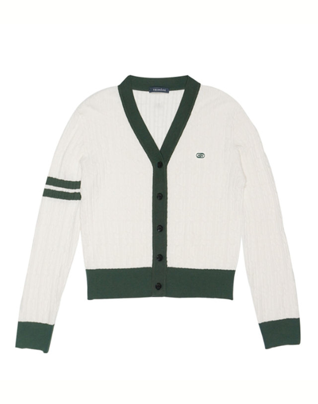 트리메르 STRIPE POINT CABLE KNIT CARDIGAN 착용컷
