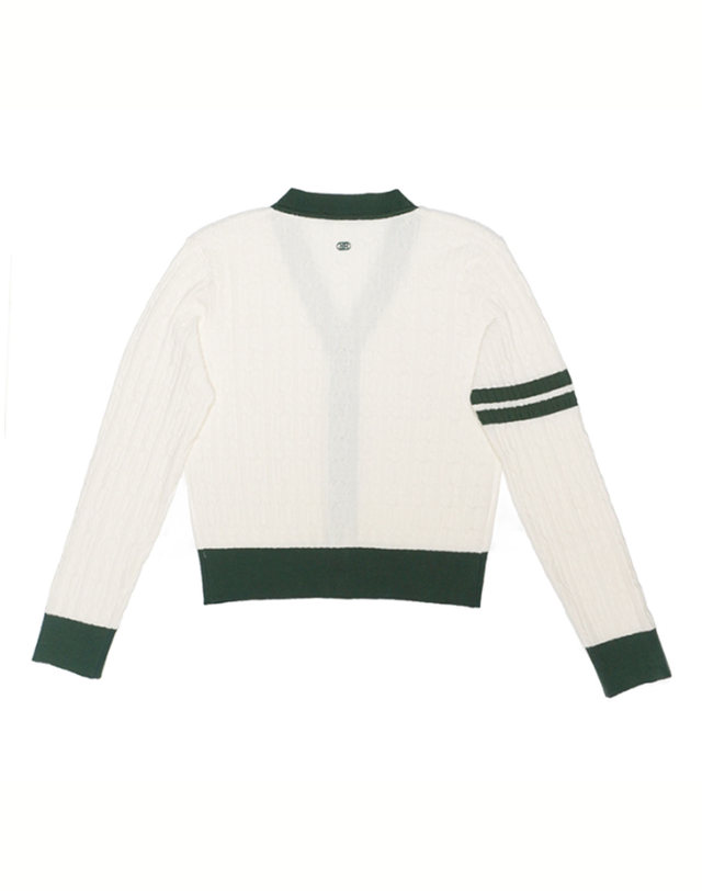 트리메르 STRIPE POINT CABLE KNIT CARDIGAN 착용컷