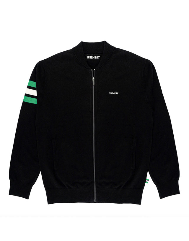 트리메르 SIGNATURE LINE CASHMERE ZIP UP CARDIGAN UNISEX BLACK 착용컷