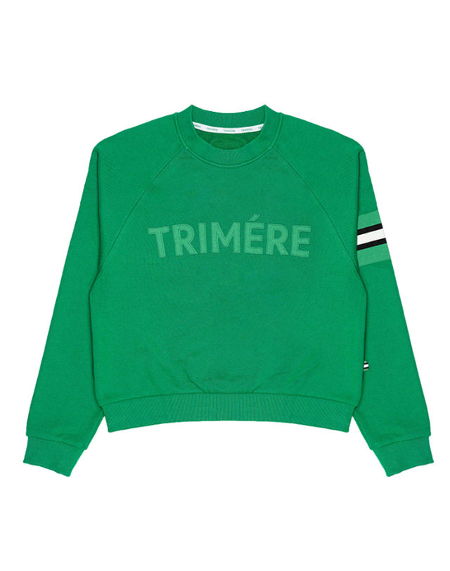 트리메르 Applique Raglan MANTOMAN WOMAN GREEN 착용컷