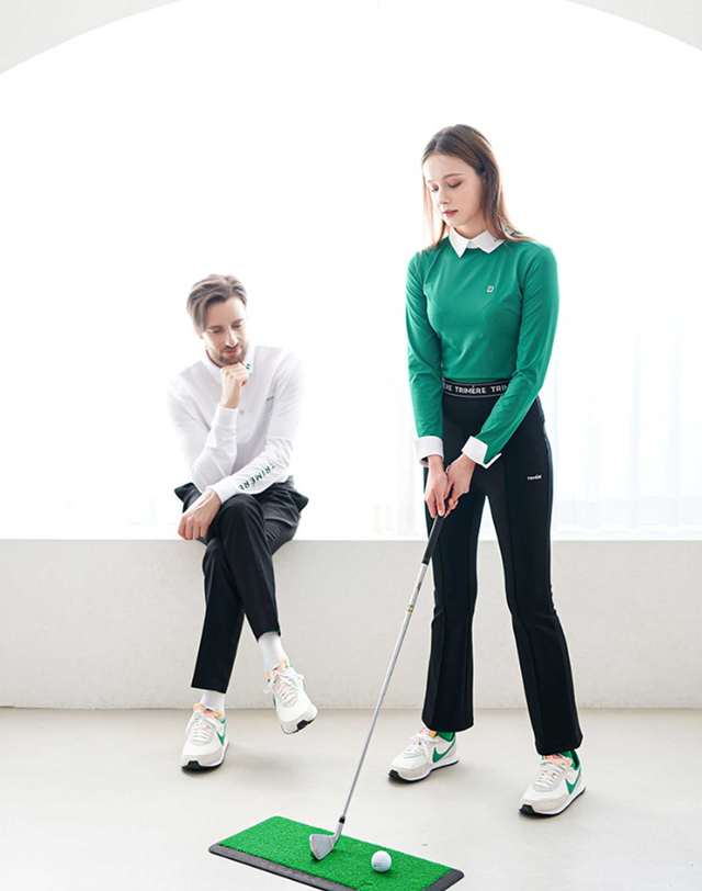 트리메르 POINT COLOR SLIM TEE GREEN 착용컷