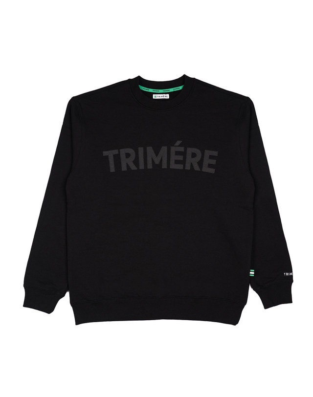 트리메르 Applique MANTOMAN UNISEX BLACK 착용컷