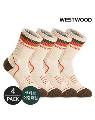 웨스트우드 여성 탑 투링글 등산 장목양말 4P_BE