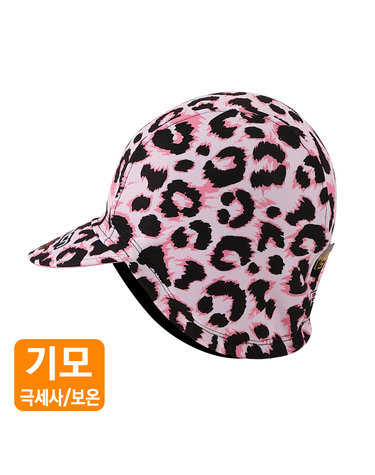방한 사이클링캡 핑키 레오파드-귀달이 쪽모자/스키