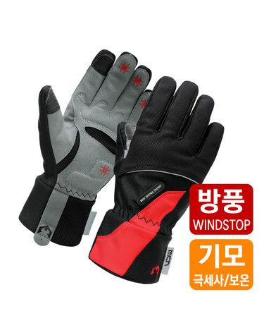 방풍/방한 사이클장갑 레드-스마트폰터치 겨울글로브