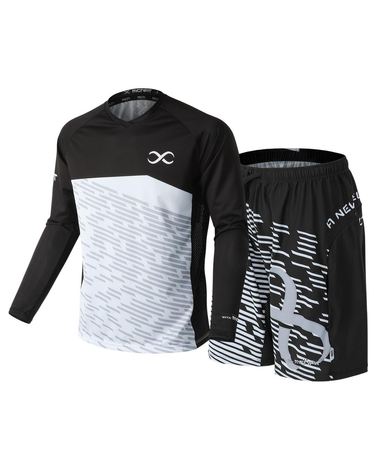블랙아웃 MTB 마운틴 다운힐 긴팔져지+팬츠 세트