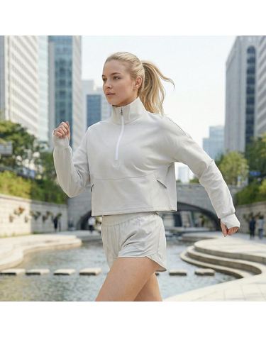 여성 페일 타우페 러닝 바람막이 윈드러너 집업 자켓