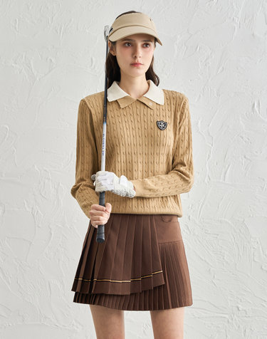 여성 클래식 이중 카라 니트 FN11KN101W