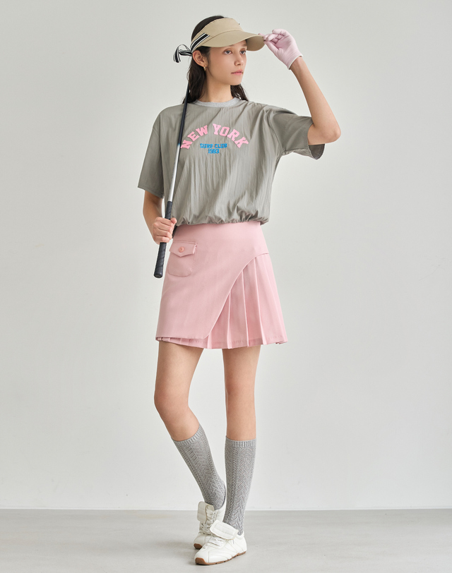 르니앤맥코이 골프 뉴욕 패치 스트링 반팔 바람막이 티셔츠 FN09TS108 착용컷