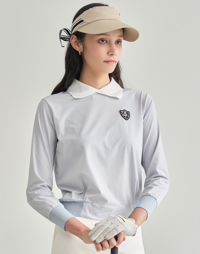 르니앤맥코이 골프 여성 배색 카라 티셔츠 FN10TS100SW 착용컷