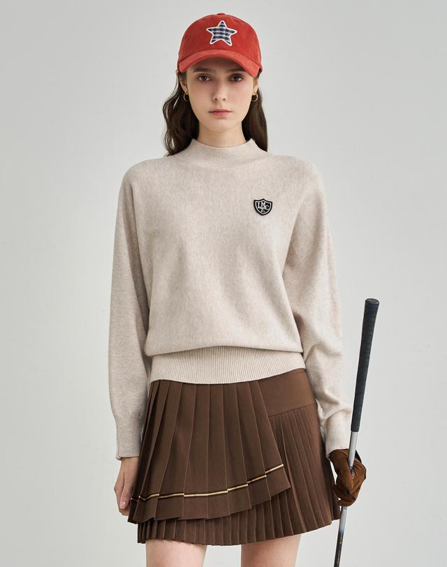 르니앤맥코이 골프 여성 웨이브 반목 니트 FN12KN102W 착용컷