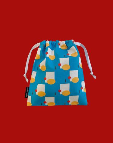 Autumn sky blue string pouch