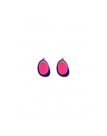 COLOR LAYERED EARRING PINK