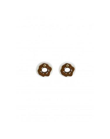 DOUGHNUT EARRING BROWN
