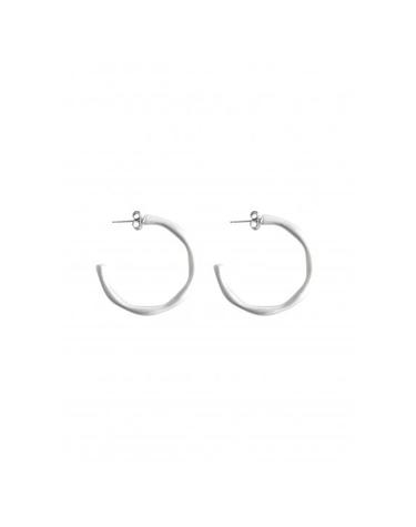 BUMPY HOOP EARRING SILVER
