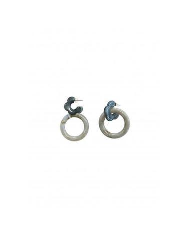 FLOWER HOOP EARRING IVORY