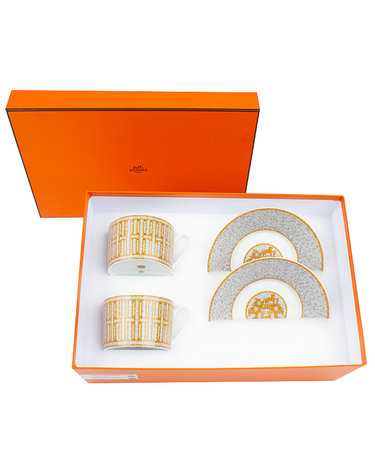 에르메스 모자이크 오 24 골드 브랙퍼스트 컵 앤 소서 2SET 4PCS
