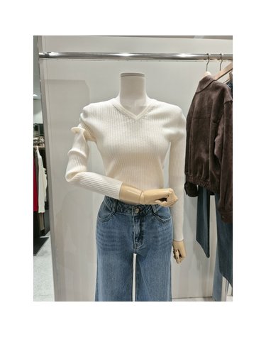 [갤러리아] [SISTINA][26F/W] 슬림 골지 V넥 니트